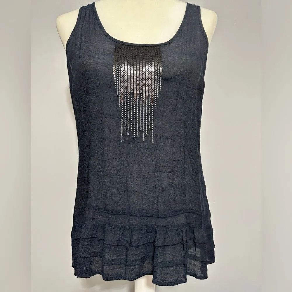 Aeropostale navy tank with sequins. Size M